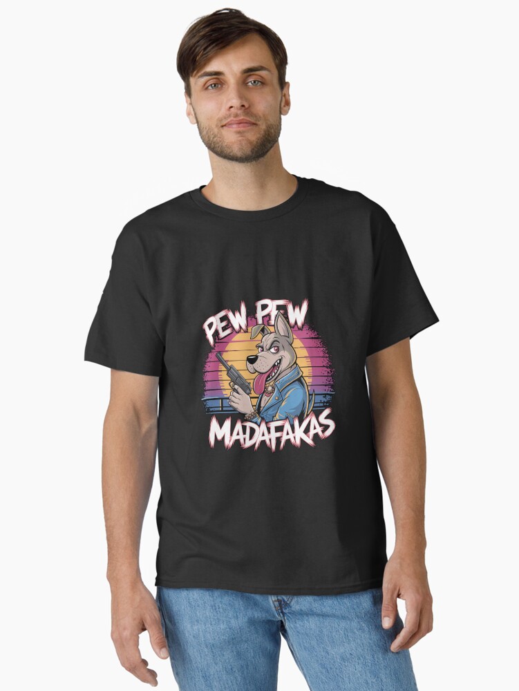 Thumbnail 1 of 7, Classic T-Shirt, Crazy PEWPEW dog designed and sold by Coollzone.
