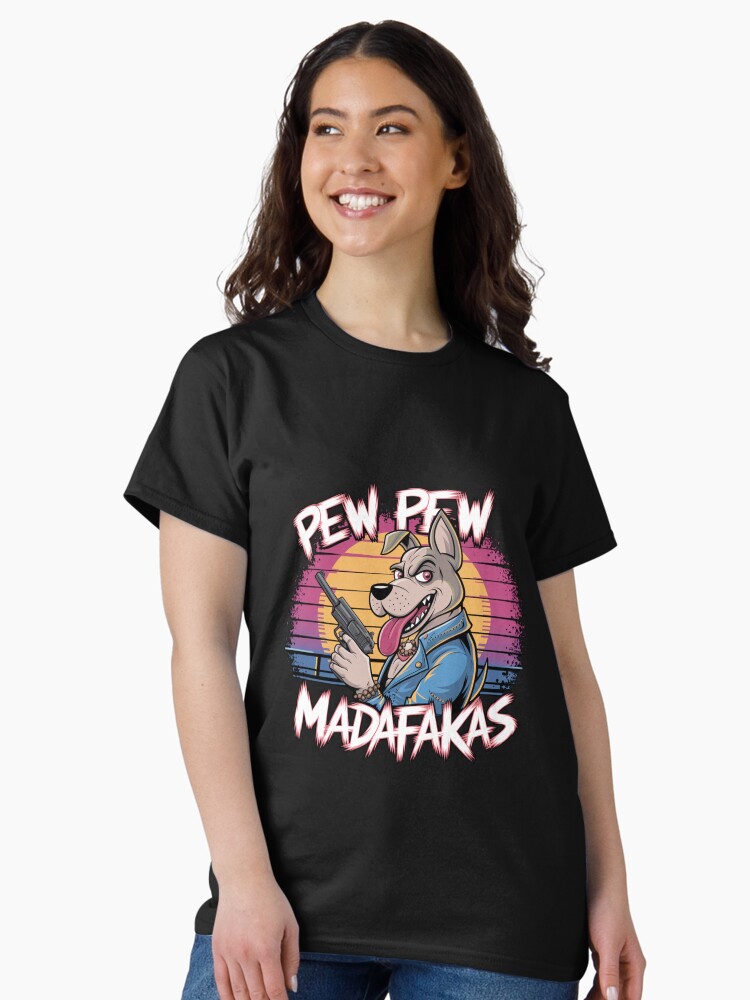Thumbnail 2 of 7, Classic T-Shirt, Crazy PEWPEW dog designed and sold by Coollzone.