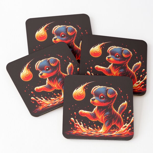 Item preview, Lava Fire Puppy Playing with Fireball, Ai Generated Art  designed and sold by ACC .