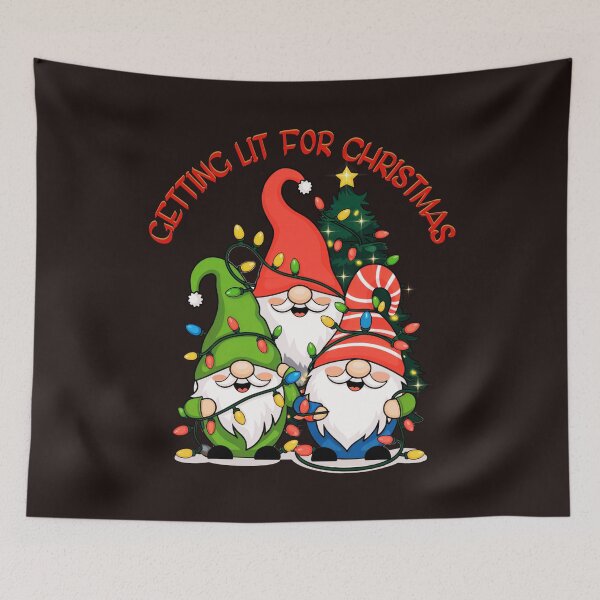 Item preview, Getting Lit For Christmas: Festive Gnome Trio Decked In Holiday Lights designed and sold by elynne9.