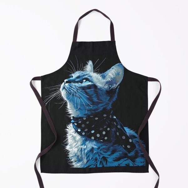 Item preview, Blue cat on a black background designed and sold by IreneRuya.