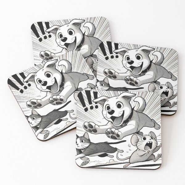 Item preview, dog playing with cat and mouse designed and sold by LOAMBO5AI.