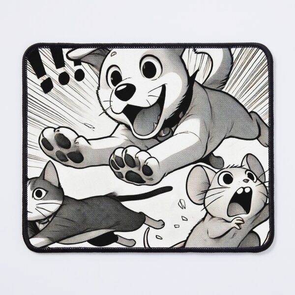 Item preview, dog playing with cat and mouse designed and sold by LOAMBO5AI.