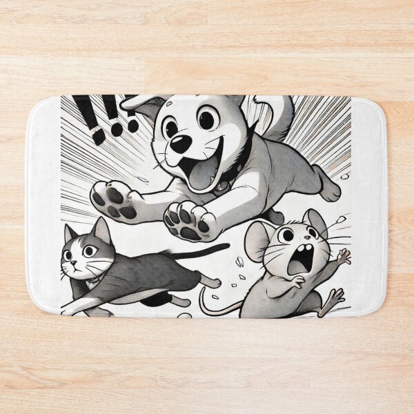 Item preview, dog playing with cat and mouse designed and sold by LOAMBO5AI.