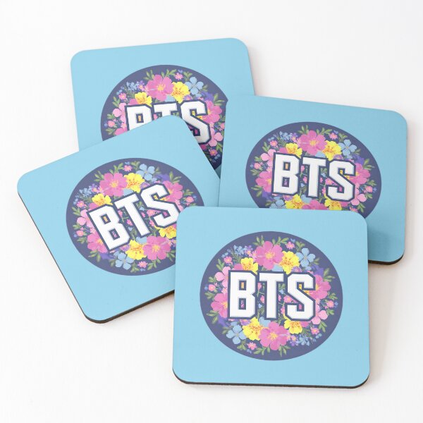 Item preview, BTS Floral Logo -  Blue Background designed and sold by SipandStan.