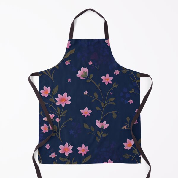 Item preview, Pink and Navy Blue Floral Print designed and sold by BubbleGalaxy.