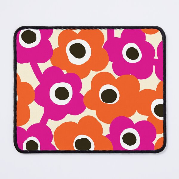 Item preview, Iconic Abstract Retro Scandinavian Flowers in Pink and Orange designed and sold by Deutschic.
