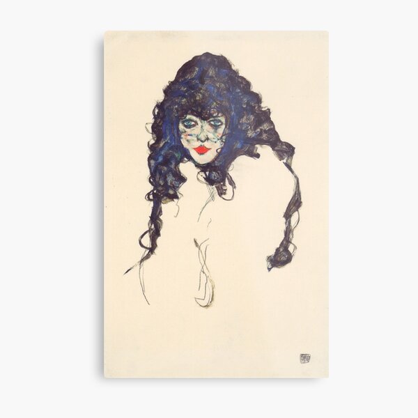 Egon Schiele-Holding cheveux Wall art POSTER print