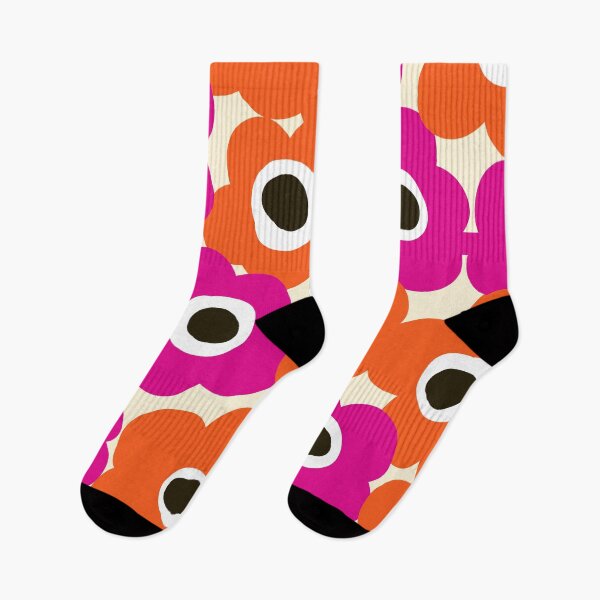 Item preview, Iconic Abstract Retro Scandinavian Flowers in Pink and Orange designed and sold by Deutschic.