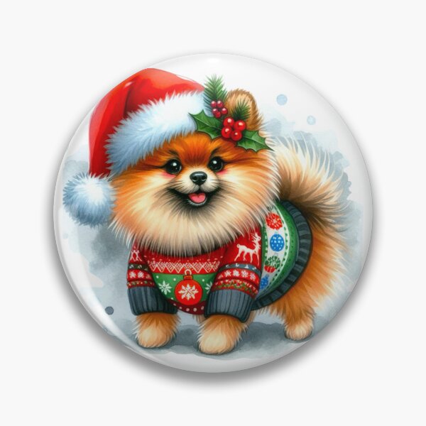 Item preview, Precioso suéter festivo para perro Pomerania rodeado de regalos navideños designed and sold by Star-Fragment.