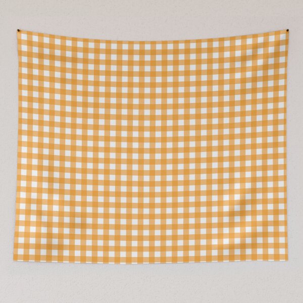 Item preview, Orange Gingham in Soft Cream and Warm Apricot designed and sold by ModdiesColors.