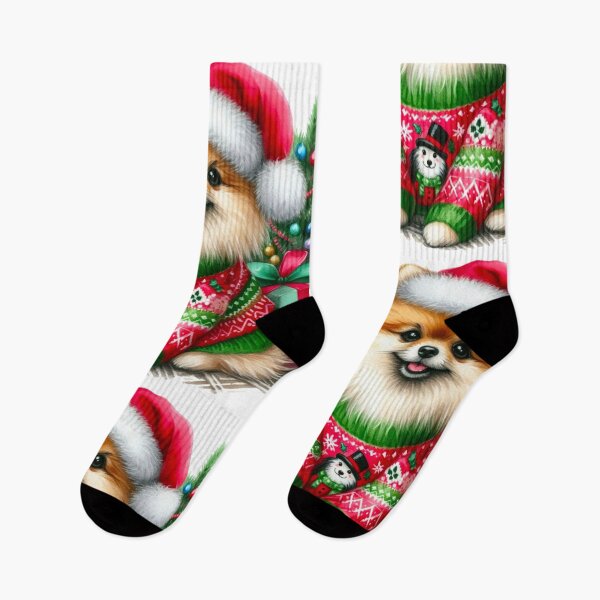 Item preview, Happy Festive Christmas Pomeranian Surrounded By Presents Dog Sweater designed and sold by Star-Fragment.