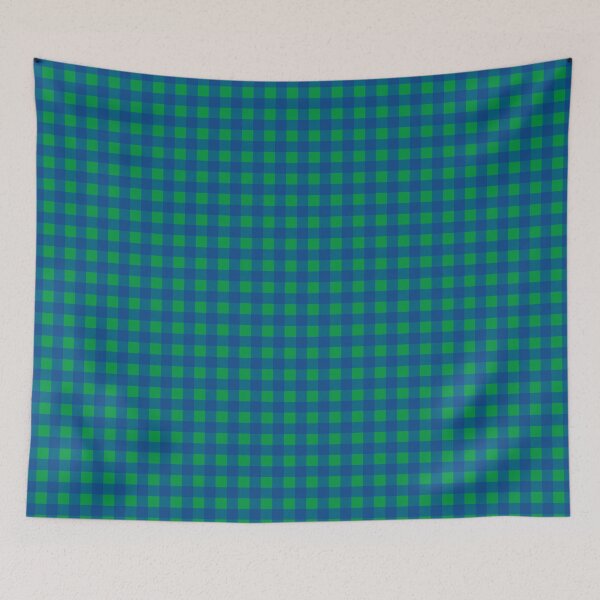 Item preview, Royal Blue Gingham in Vibrant Green and Navy designed and sold by ModdiesColors.