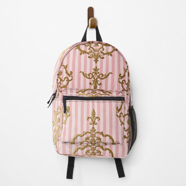 Item preview, Pink & White Stripes With Gold Ombre Damask designed and sold by DesignsByPrnces.