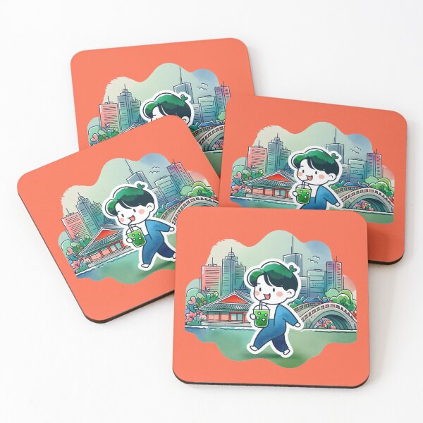 Artikelvorschau, Minimalistischer Aufkleber zum Jinhae Gunhangje Festival – 3D-Skyline von Korea und Retro-Aquarell-Design, entworfen und verkauft von PaintMeWorld.