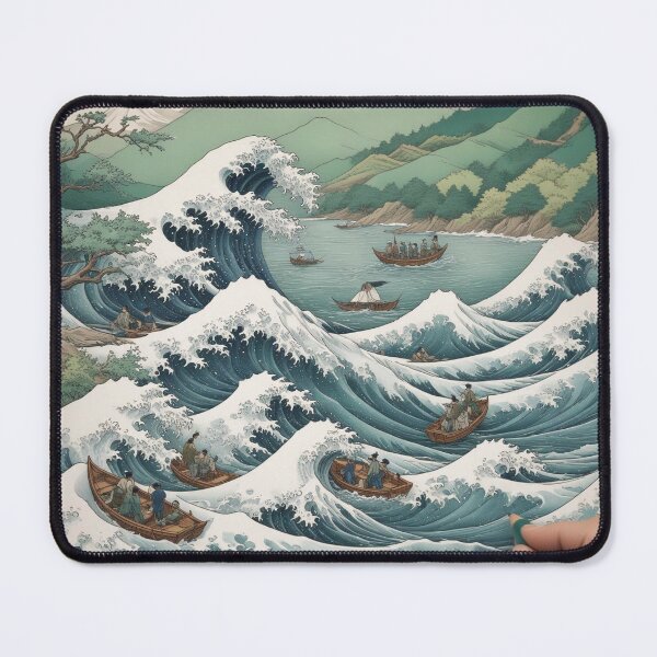 Item preview, The Great Wave of Kanagawa - Hokusai-Inspired Adult Coloring Page designed and sold by hjian8219.