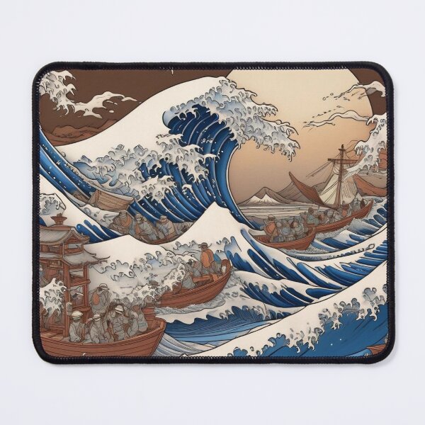 Item preview, The Great Wave of Kanagawa - Hokusai-Inspired Adult Coloring Page designed and sold by hjian8219.