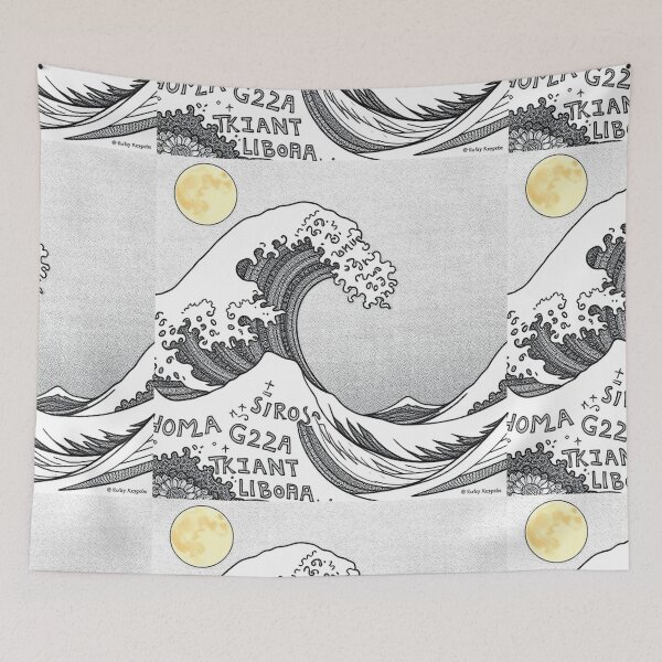 Item preview, The Great Wave of Kanagawa - Hokusai-Inspired Adult Coloring Page designed and sold by hjian8219.