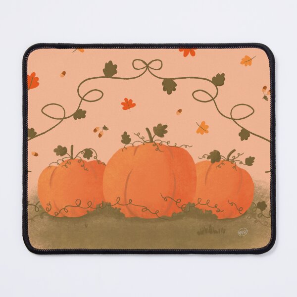 Item preview, Three Pumpkins & Leaves Pink Circle designed and sold by MaryArtPro.