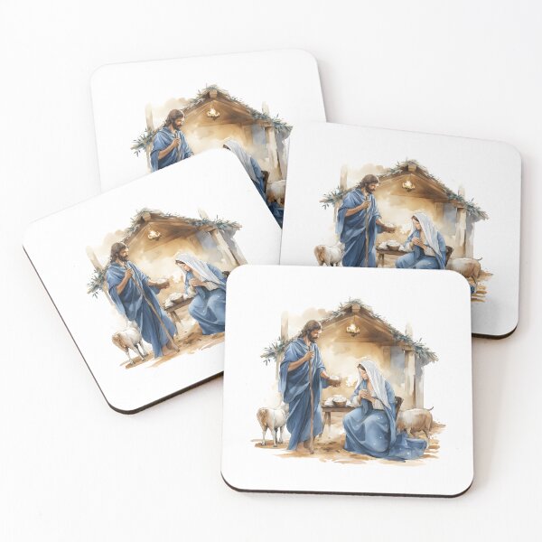 Item preview,  Nativity Scene Holy Family / Holy Family in Watercolor / Christian Watercolor /Christmas Manger Scene designed and sold by Krasnovaovaova.