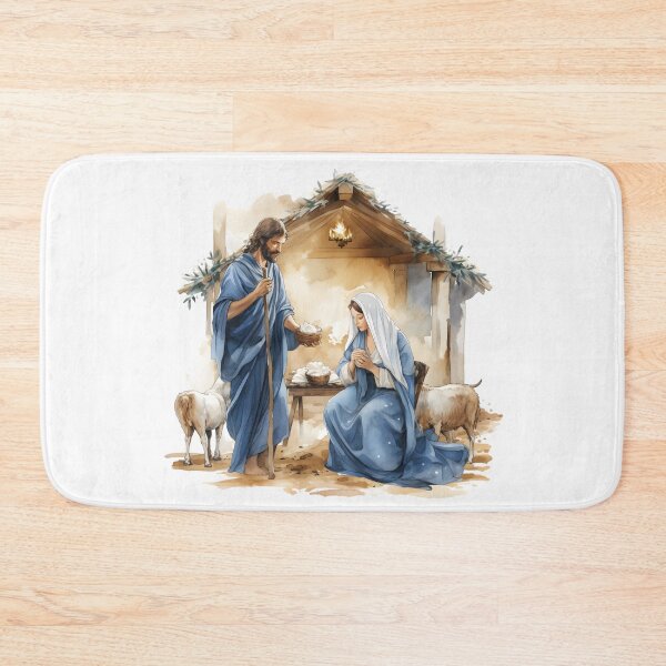 Item preview,  Nativity Scene Holy Family / Holy Family in Watercolor / Christian Watercolor /Christmas Manger Scene designed and sold by Krasnovaovaova.
