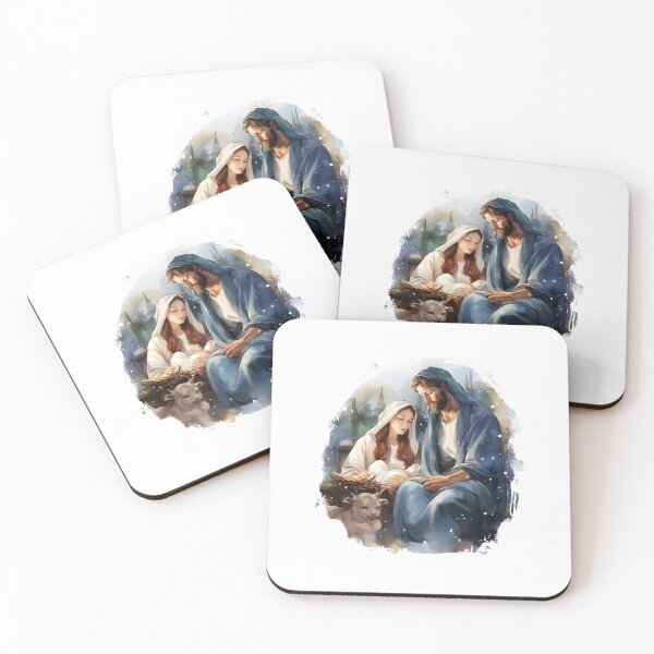 Item preview, Nativity Scene Holy Family / Holy Family in Watercolor / Christian Watercolor /Christmas Manger Scene designed and sold by Krasnovaovaova.