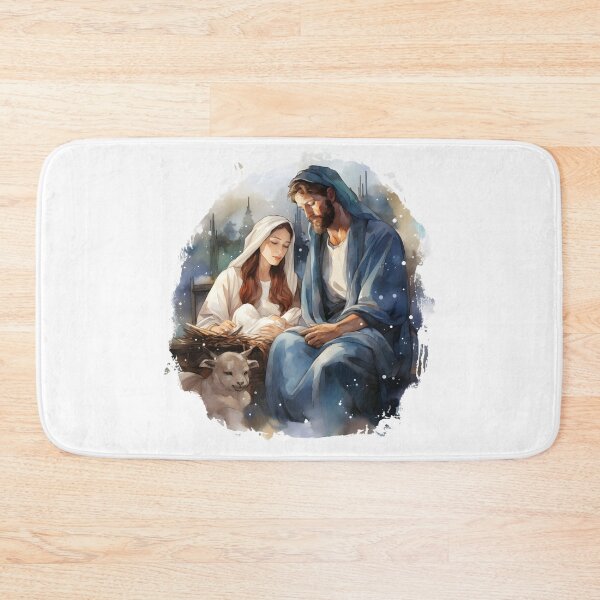 Item preview, Nativity Scene Holy Family / Holy Family in Watercolor / Christian Watercolor /Christmas Manger Scene designed and sold by Krasnovaovaova.
