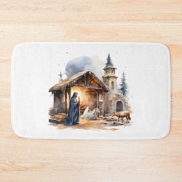 Item preview, Nativity Scene Holy Family / Holy Family in Watercolor / Christian Watercolor /Christmas Manger Scene designed and sold by Krasnovaovaova.