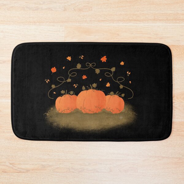 Item preview, Three Pumpkins & Leaves Black Circle designed and sold by MaryArtPro.