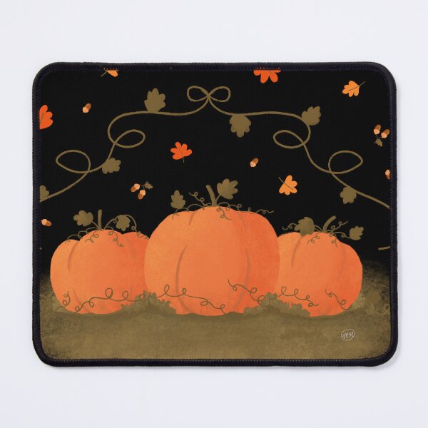 Item preview, Three Pumpkins & Leaves Black Circle designed and sold by MaryArtPro.