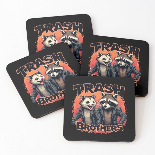 Item preview, Opossum and Raccoon: The Trash Brothers - Leather Clad Warriors designed and sold by FunnyFarmDesign.