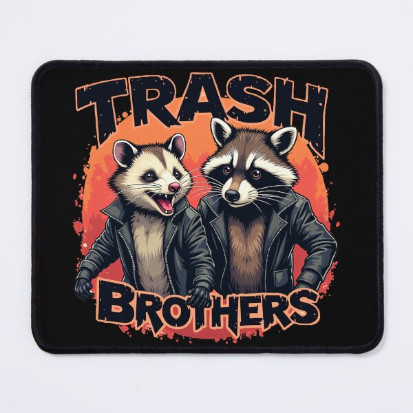 Item preview, Opossum and Raccoon: The Trash Brothers - Leather Clad Warriors designed and sold by FunnyFarmDesign.