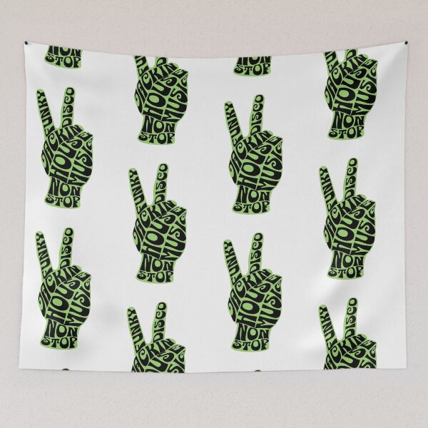 Item preview, JACKIN HOUSE - Peace Font Fingers (Black/Green)  designed and sold by Discothreadz.