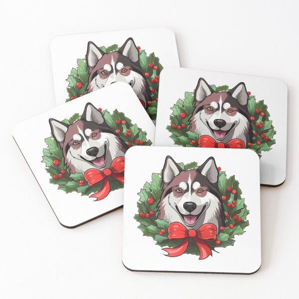 Item preview, Husky Dog - red -  Christmas Wreath Dog designed and sold by wotsthis.