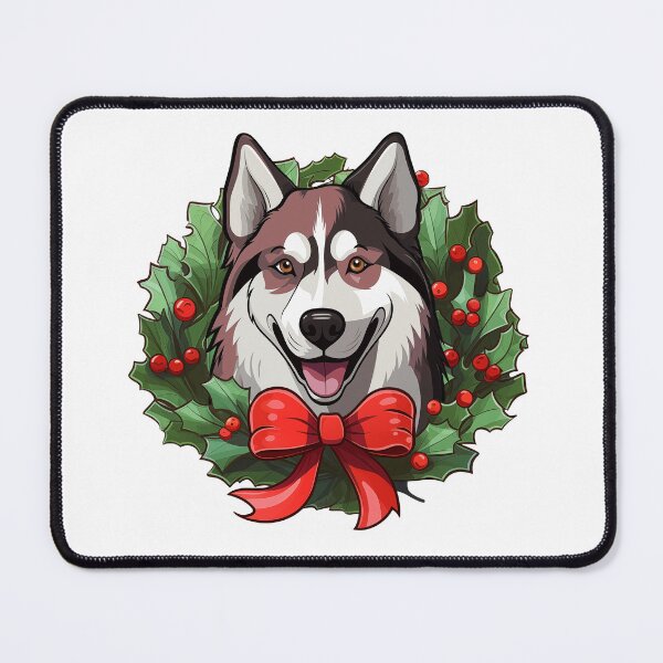 Item preview, Husky Dog - red - Christmas Wreath Dog designed and sold by wotsthis.