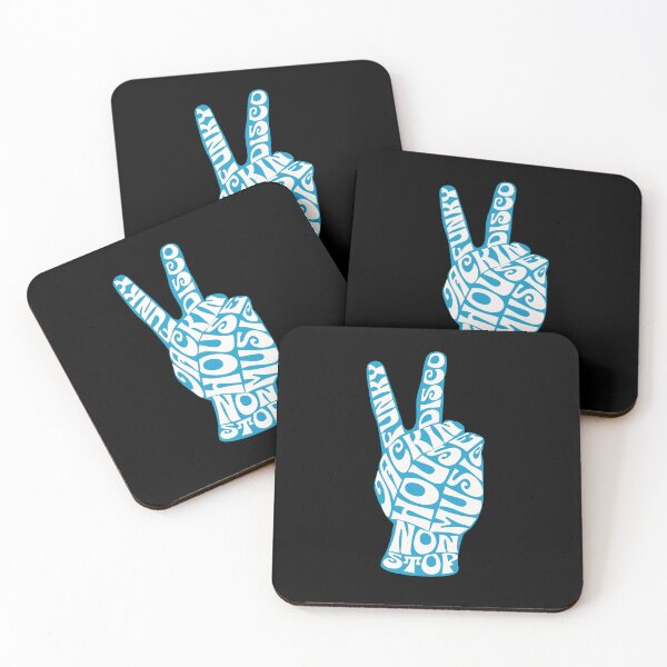 Item preview, JACKIN HOUSE  - Peace Font Fingers (White/Blue)  designed and sold by Discothreadz.