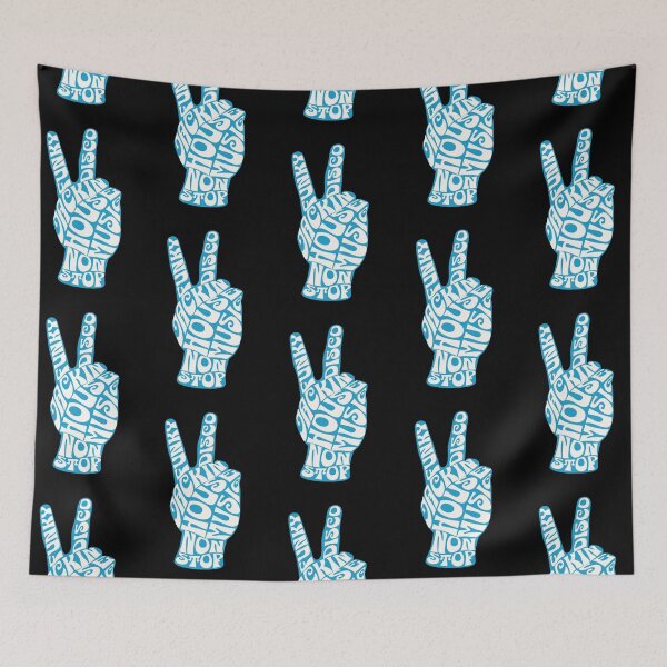 Item preview, JACKIN HOUSE  - Peace Font Fingers (White/Blue)  designed and sold by Discothreadz.