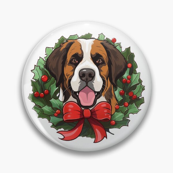Item preview, Saint Bernard -  Christmas Wreath Dog designed and sold by wotsthis.