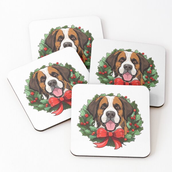 Item preview, Saint Bernard -  Christmas Wreath Dog designed and sold by wotsthis.