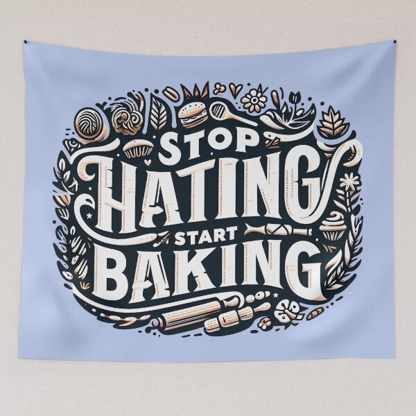 Item preview, Stop Hating Start Baking, typography designed and sold by maxmaj.