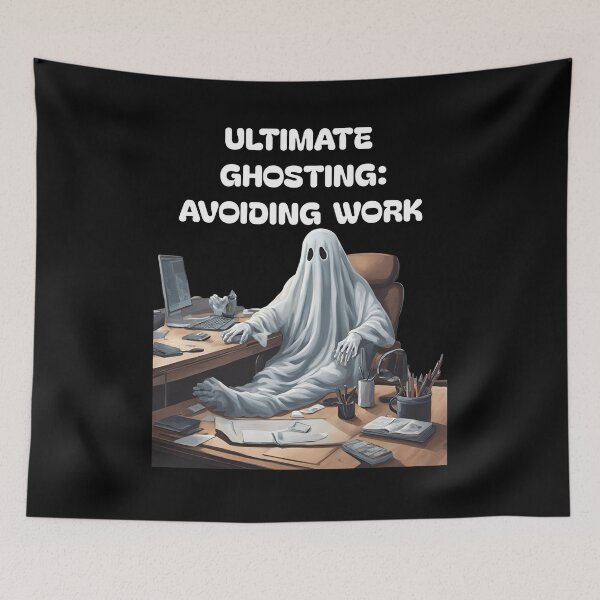 Item preview, Ultimate Ghosting: Avoiding Work -  Funny Goth Halloween Humor designed and sold by signshirtz.