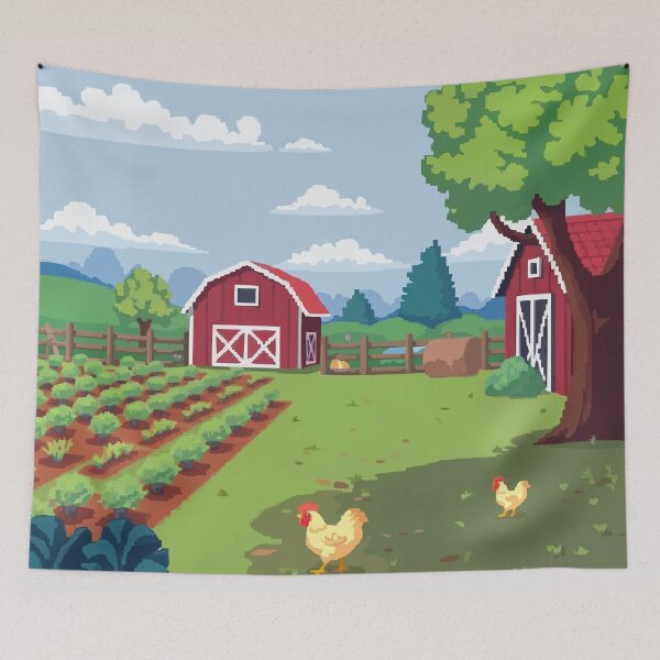 Item preview, Pixel Serenity of the Countryside Farm designed and sold by NaturePixel.