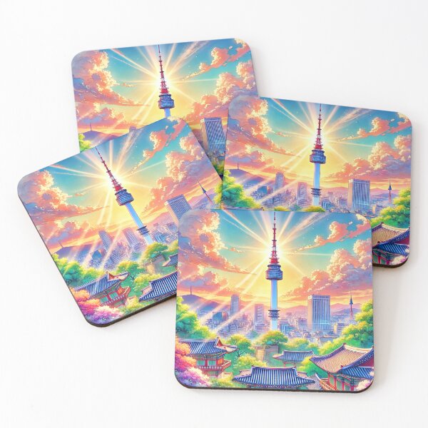 Item preview, Seoul Tower Sunset designed and sold by unrealartwork.