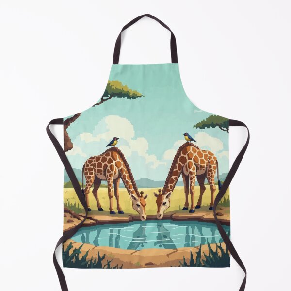 Item preview, Pixel Giraffes at the Waterhole designed and sold by NaturePixel.