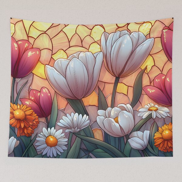 Item preview, Stained Glass of Tulip Glow at Sunrise designed and sold by Cozirlax.