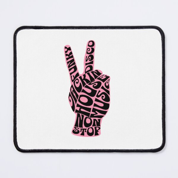 Item preview, JACKIN HOUSE - Peace Font Fingers (Black/Pink) designed and sold by Discothreadz.