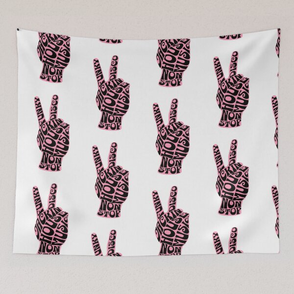 Item preview, JACKIN HOUSE  - Peace Font Fingers (Black/Pink)  designed and sold by Discothreadz.
