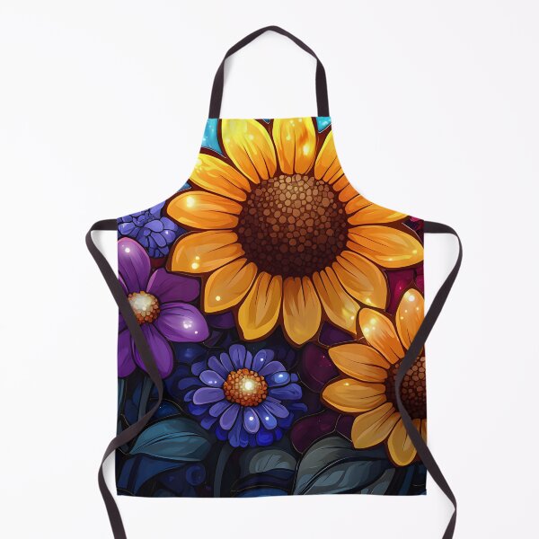 Item preview, Stained Glass of Cosmic Sunflower Garden designed and sold by Cozirlax.