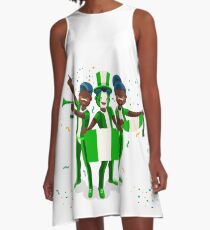 Nigeria Flag Football Fans A-Line Dress