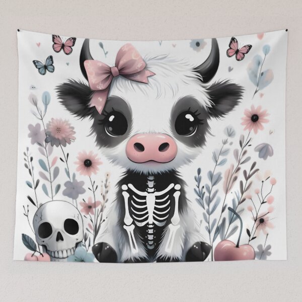 Item preview, Lindo esqueleto de vaca bebé de las Tierras Altas para Halloween designed and sold by clipify.